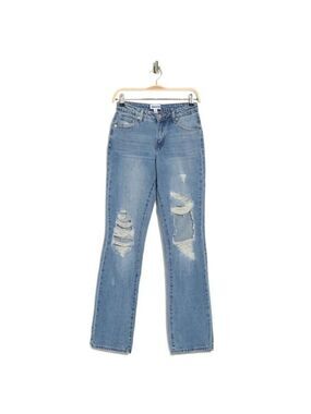 ABOUND Bnwot Blue "Losse Straight" Jeans New Relaxed Distressed